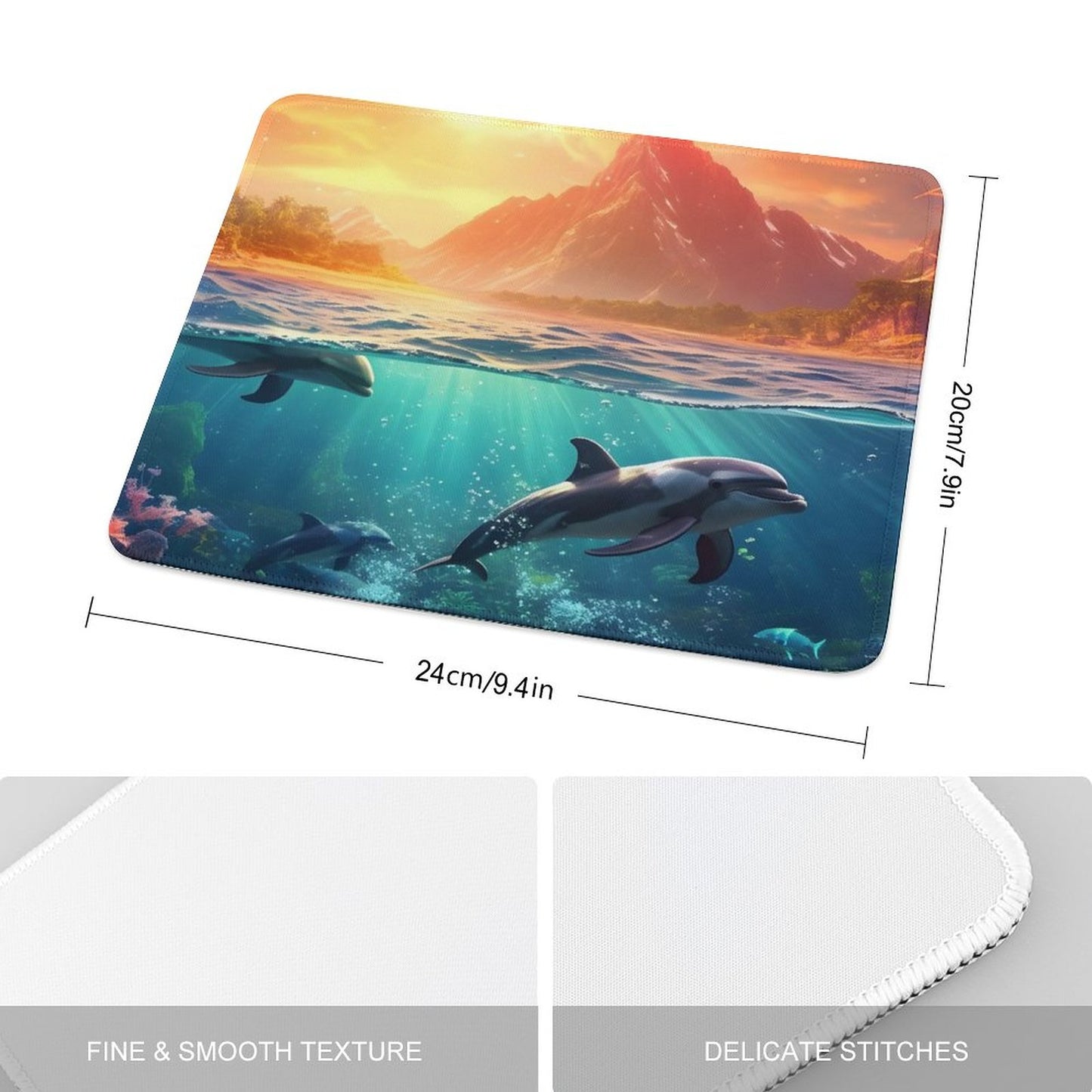 Mouse Pad SolarLab_Dolphins_tropical_sea_island_sunlight_fantasy_hyper-de_f2db25c8-82f5-45d9-9ff2-698e69821ae5 normal-online-PERSONAL DESIGN