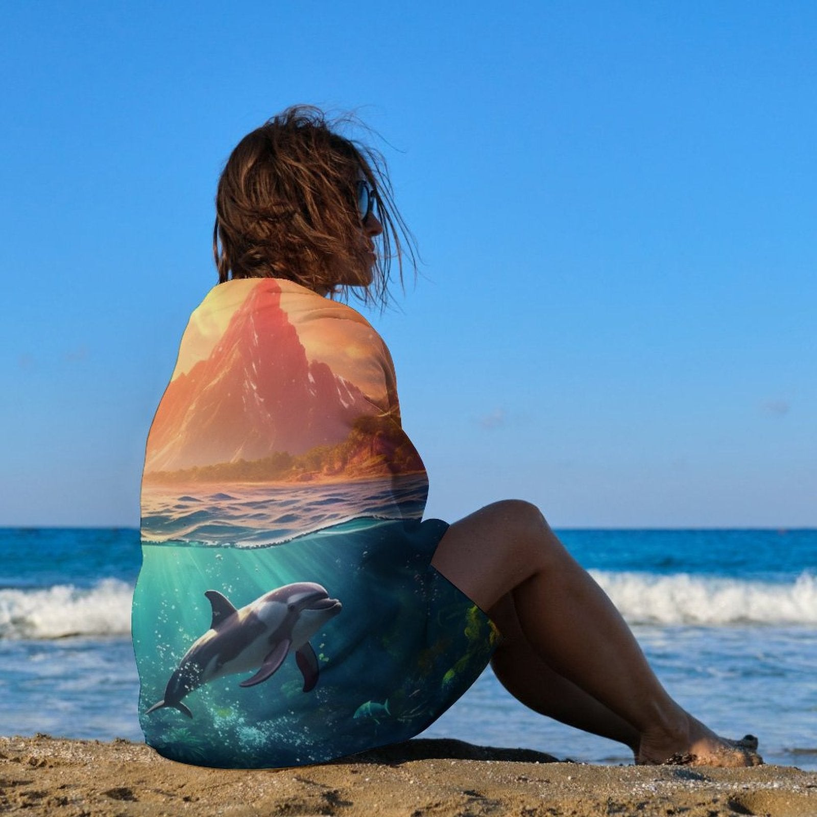 Beach Towel SolarLab_Dolphins_tropical_sea_island_sunlight_fantasy_hyper-de_f2db25c8-82f5-45d9-9ff2-698e69821ae5 Style One Size normal-online-PERSONAL DESIGN