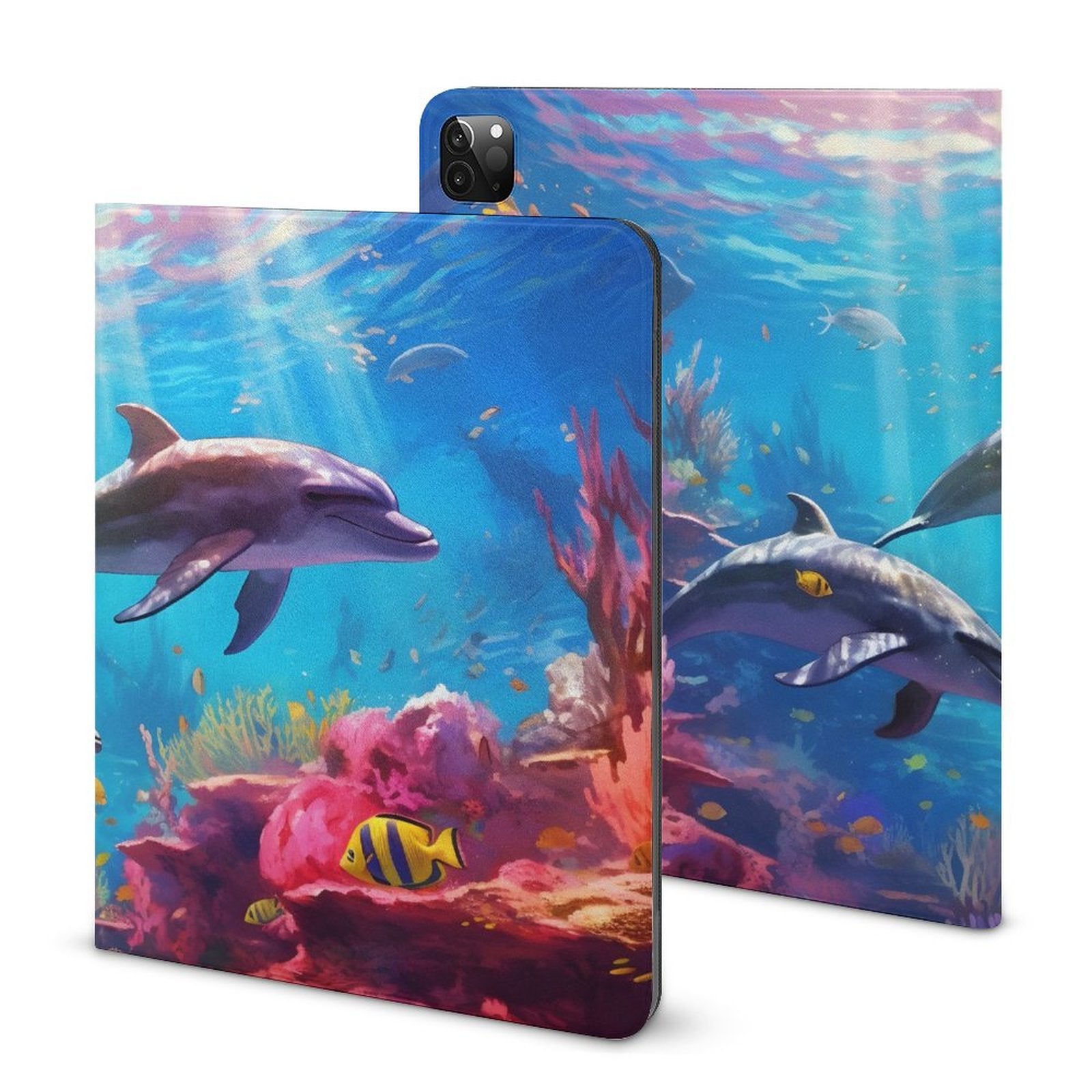 The Ipad Pen Slot Case SolarLab_Dolphins_tropical_sea_hyper-detail_high_resolution_8k_655814c8-b7f8-4c4c-9763-de92d9ff2f5d_ normal-online-PERSONAL DESIGN