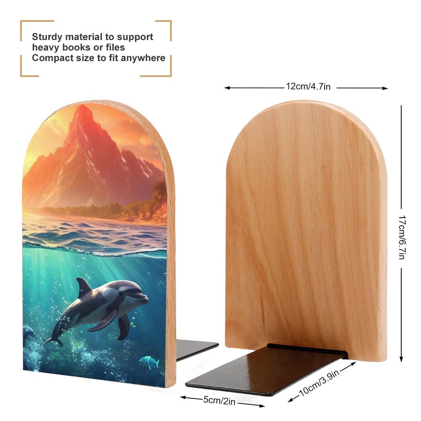 Bookends SolarLab_Dolphins_tropical_sea_island_sunlight_fantasy_hyper-de_f2db25c8-82f5-45d9-9ff2-698e69821ae5 Style-8 One Size normal-online-PERSONAL DESIGN