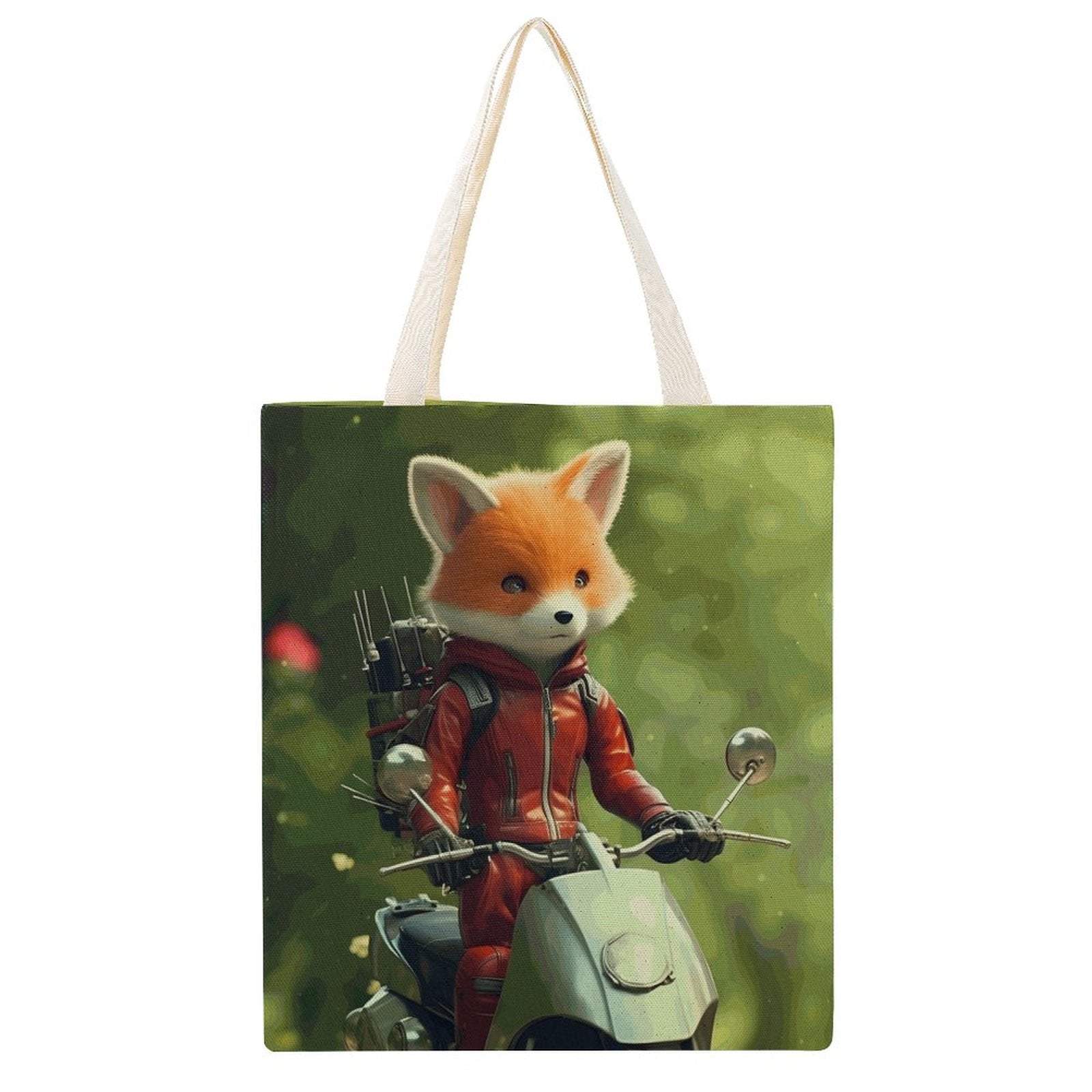 Canvas Tote Bag Double Fox_002 Style 38×41cm normal-online-PERSONAL DESIGN