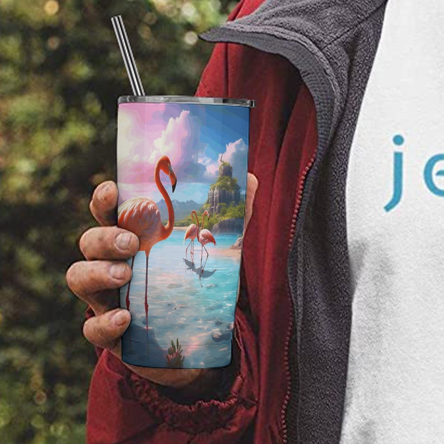 Full Width Printed Car Cup SolarLab_flamingos_tropical_sea_island_sunlight_fantasy_stock_i_6888b8f7-66b6-444e-b436-c07baf8331d4 Style One Size normal-online-PERSONAL DESIGN