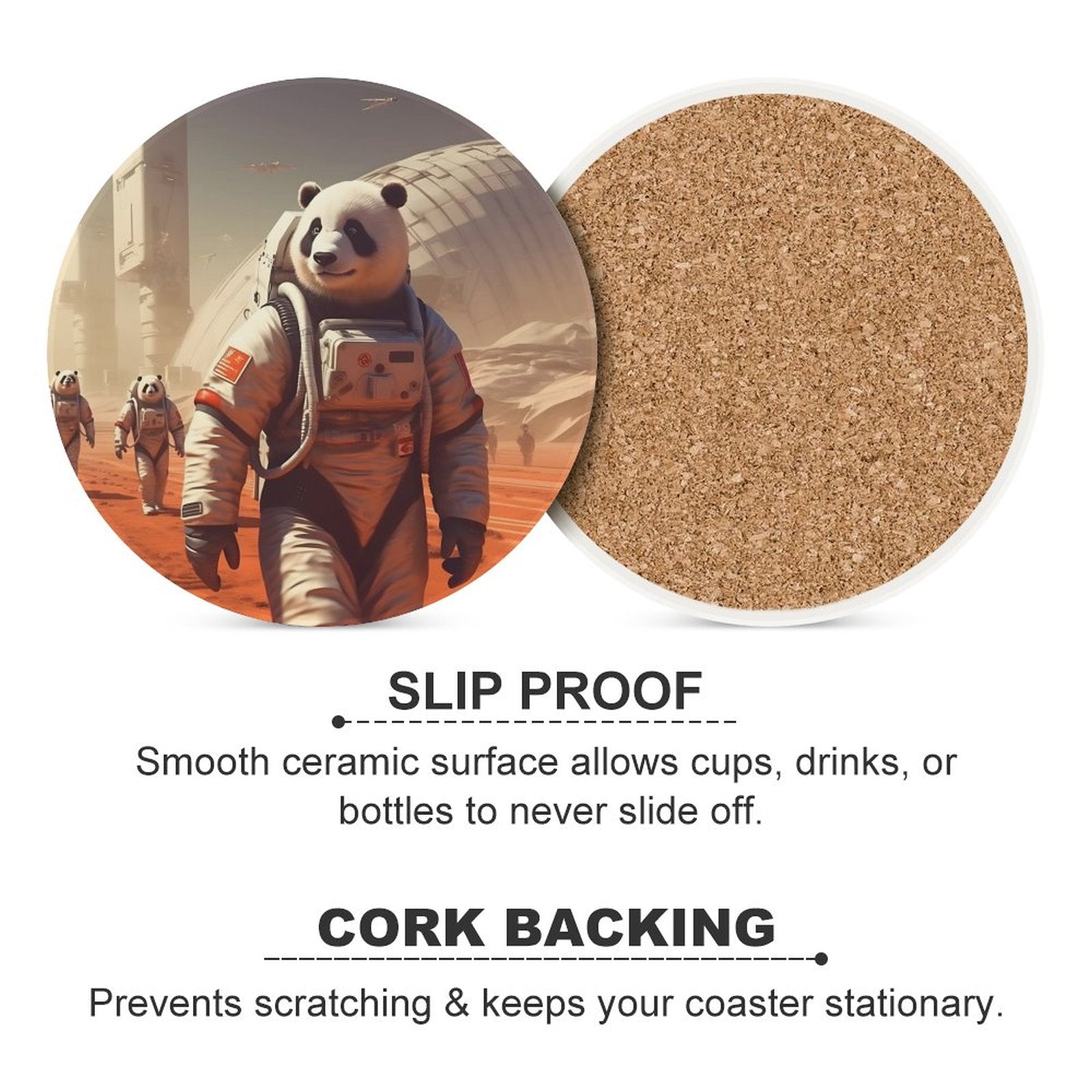 Ceramic Coasters (Round) SolarLab_Pandas_astronaut_walk_on_the_Mars_starship_Cyberpunk_f_54a1f0e3-58cf-429e-ac81-c608447d471a normal-online-PERSONAL DESIGN