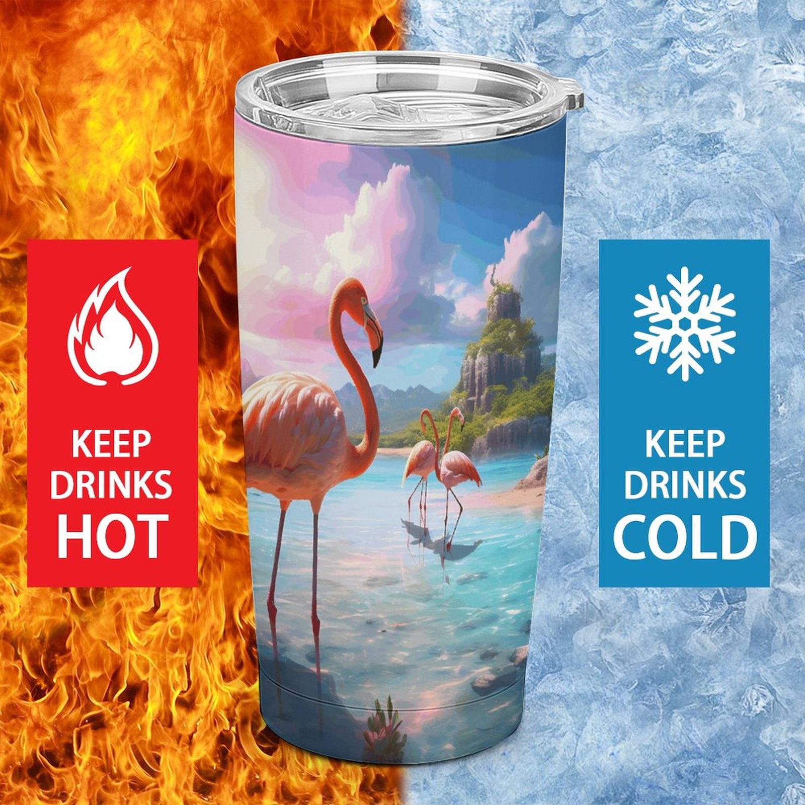 Full Width Printed Car Cup SolarLab_flamingos_tropical_sea_island_sunlight_fantasy_stock_i_6888b8f7-66b6-444e-b436-c07baf8331d4 Style One Size normal-online-PERSONAL DESIGN
