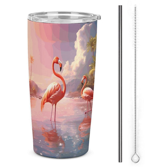 Car Cup Full Width Printed, Flamingos, CA01A05 - iTopMax