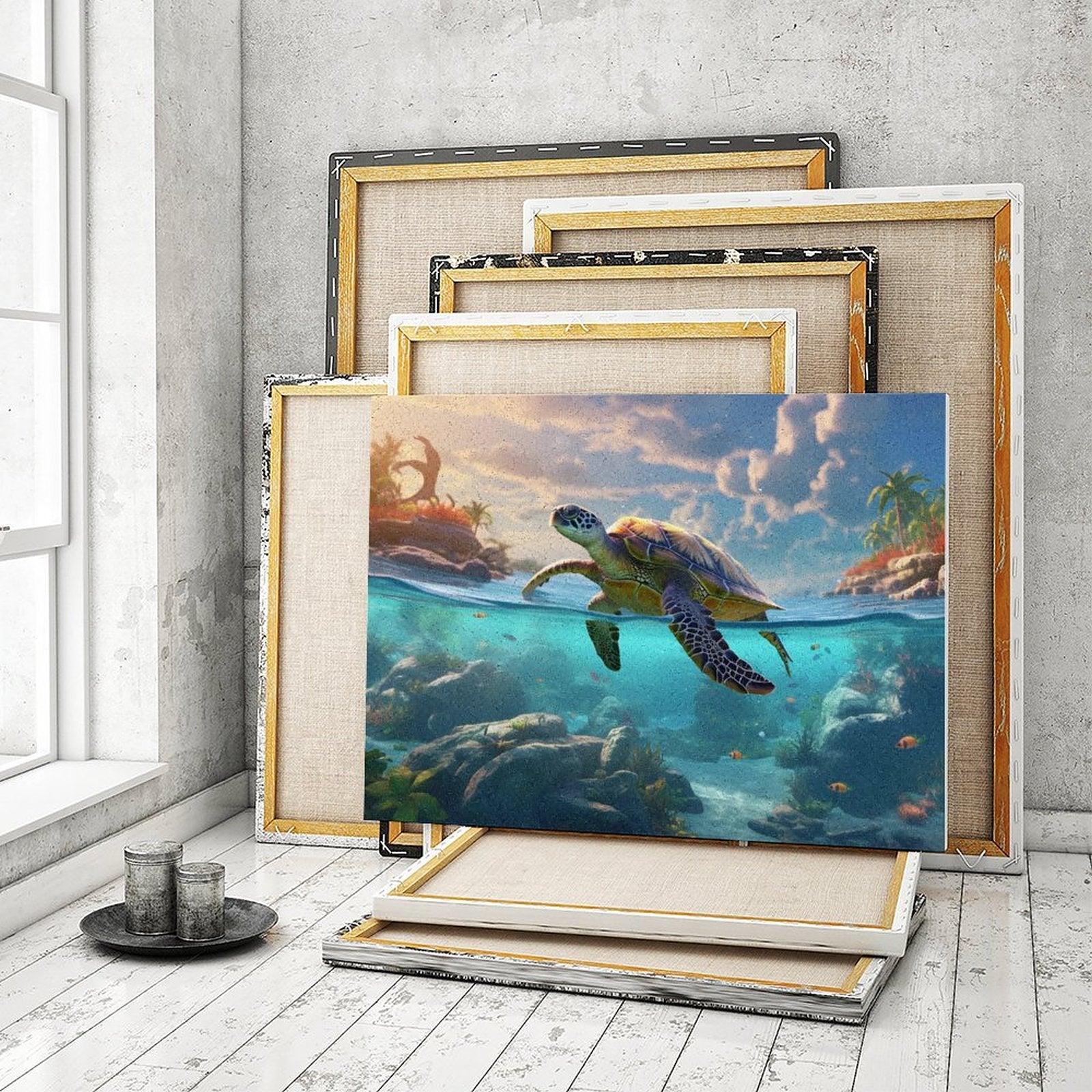 Paint by Number SolarLab_Sea_turtles_tropical_sea_island_sunlight_hyper-detail__88c311a8-1508-4981-8598-3d2b7de2cfd0 Style 20*16inch (50*40CM） normal-online-PERSONAL DESIGN