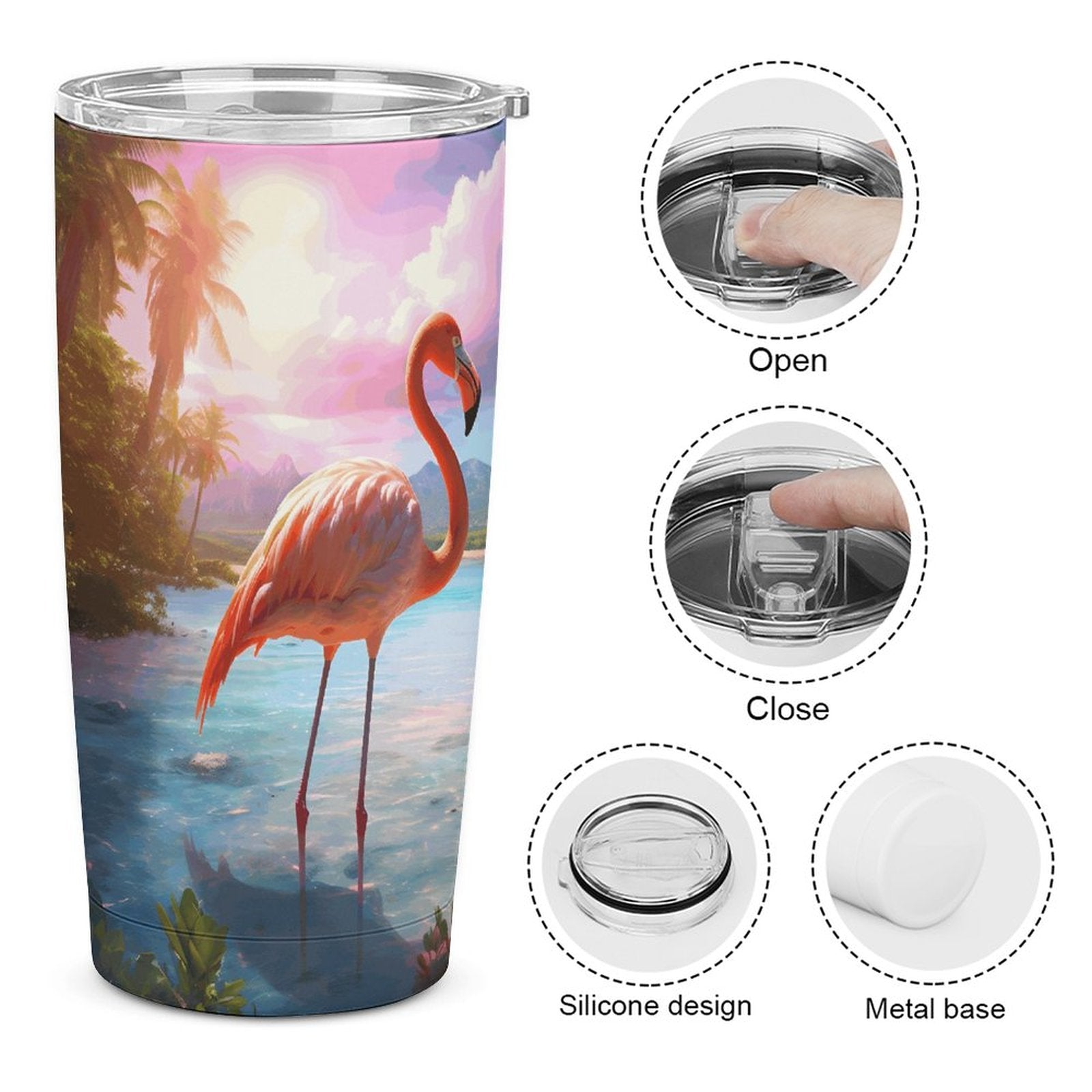 Full Width Printed Car Cup SolarLab_flamingos_tropical_sea_island_sunlight_fantasy_stock_i_6888b8f7-66b6-444e-b436-c07baf8331d4 Style One Size normal-online-PERSONAL DESIGN