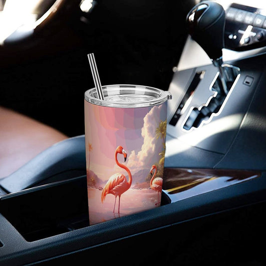 Car Cup Full Width Printed, Flamingos, CA01A05 - iTopMax
