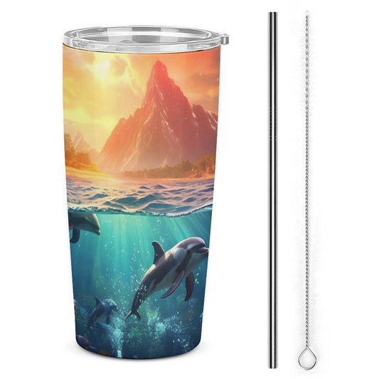 Car Cup Full Width Printed, Dolphins, CA01A01 - iTopMax