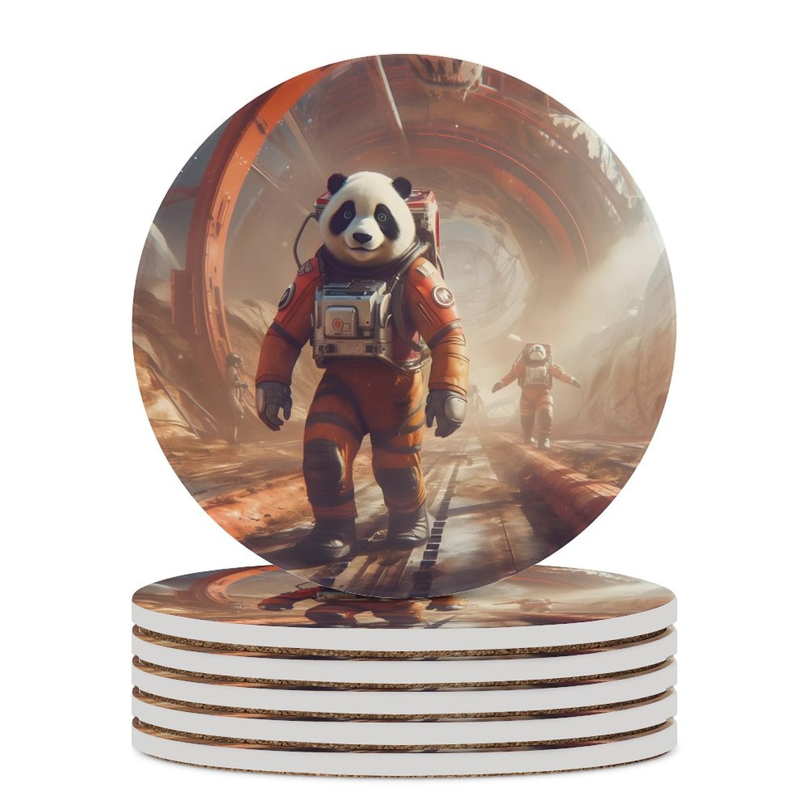 Ceramic Coasters (Round) SolarLab_a_Panda_astronaut_walk_on_the_Mars_starship_Cyberpunk__2b81100f-76f5-41c8-8fb9-1cf399cedd1f normal-online-PERSONAL DESIGN