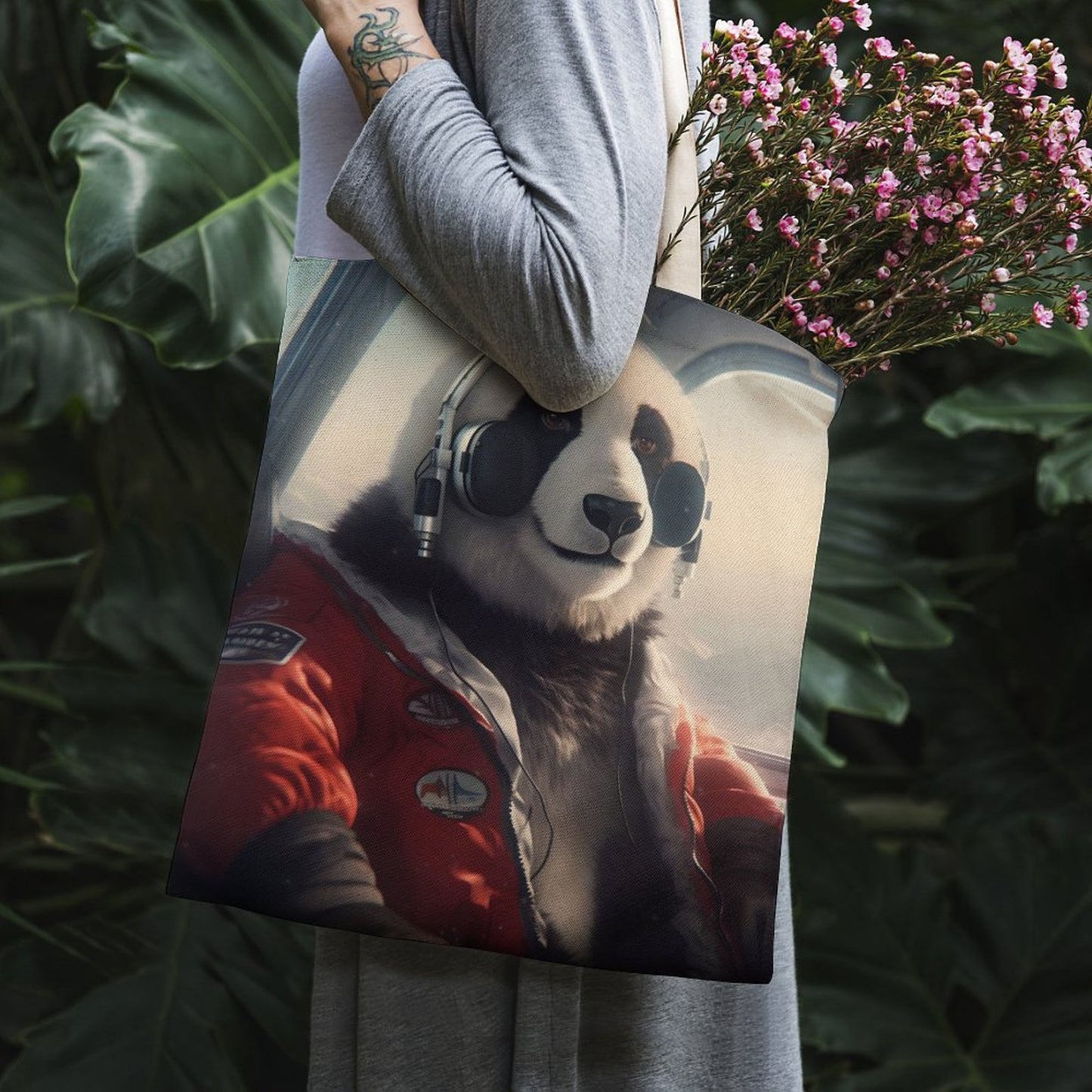 Canvas Tote Bag Double SolarLab_a_Panda_pilot_drive_a_private_jet_in_the_sky_on_the_Ar_2a020d17-af99-4229-8f93-36589779f03e Style-6 38×41cm normal-online-PERSONAL DESIGN