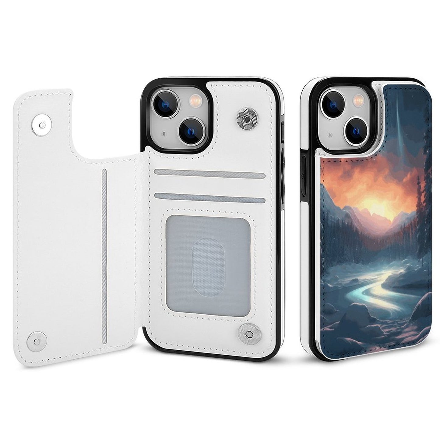 Mobile Phone Case for Apple IPhone 14 SolarLab_Norwegian_aurora_winter_mountains_forests_hyper-detail_569b47dc-9312-4b74-b052-f4d3b554921e normal-online-PERSONAL DESIGN
