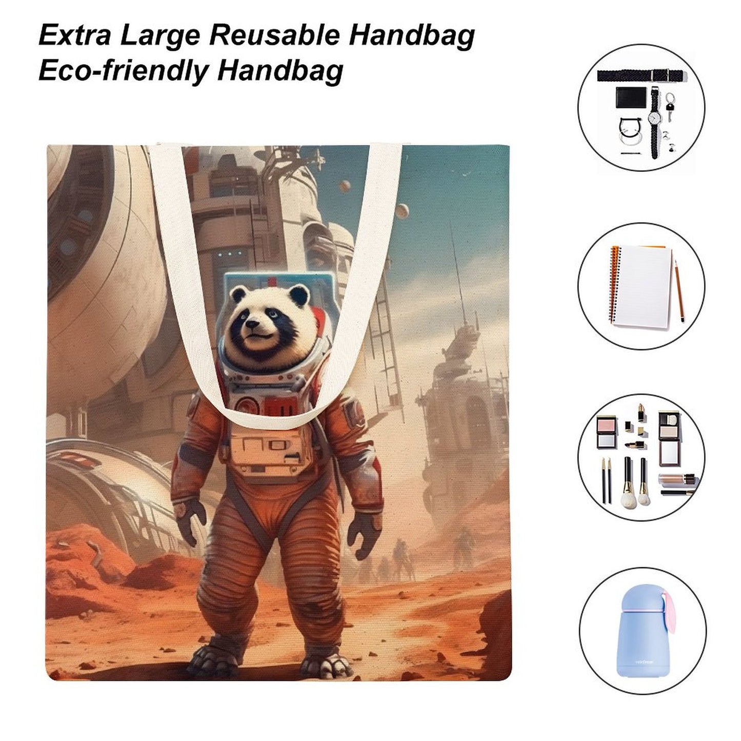 Canvas Tote Bag Double SolarLab_a_Panda_astronaut_walk_on_the_Mars_starship_Cyberpunk__59fd3da3-8403-456b-9fa2-da871549cf0d Style-33 38×41cm normal-online-PERSONAL DESIGN