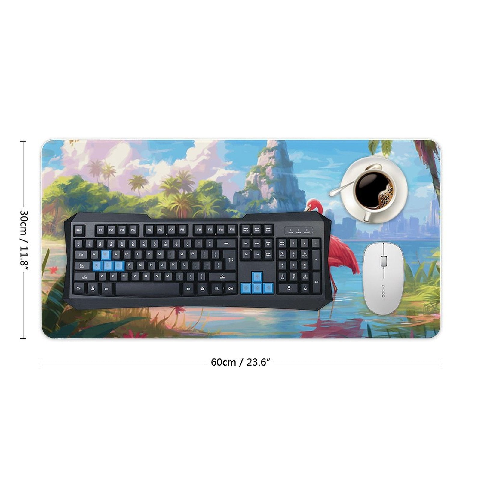 Desk Mat Overlock, Tropical Flamingos, DA04A14 - iTopMax