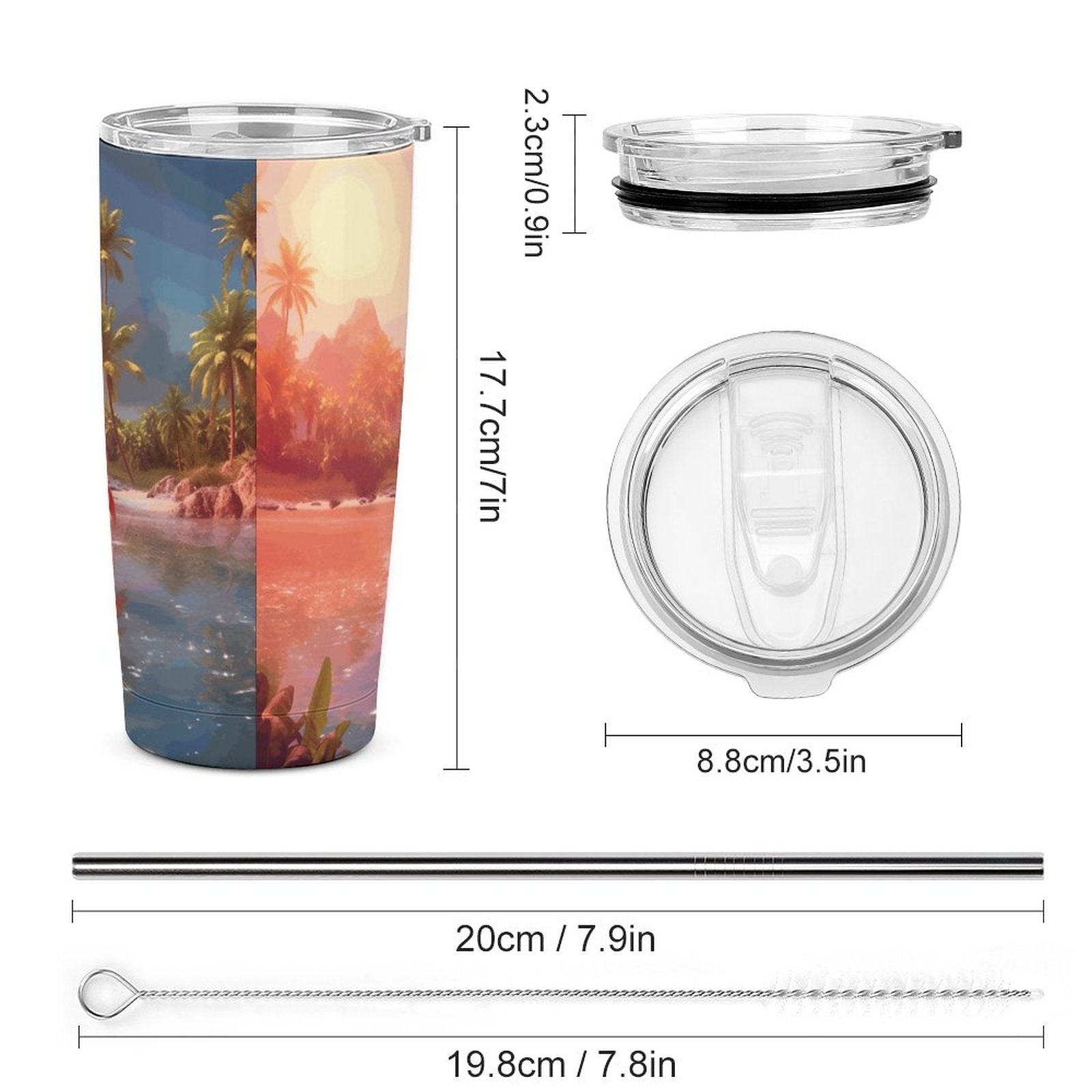 Car Cup Full Width Printed, Flamingos, CA01A05 - iTopMax