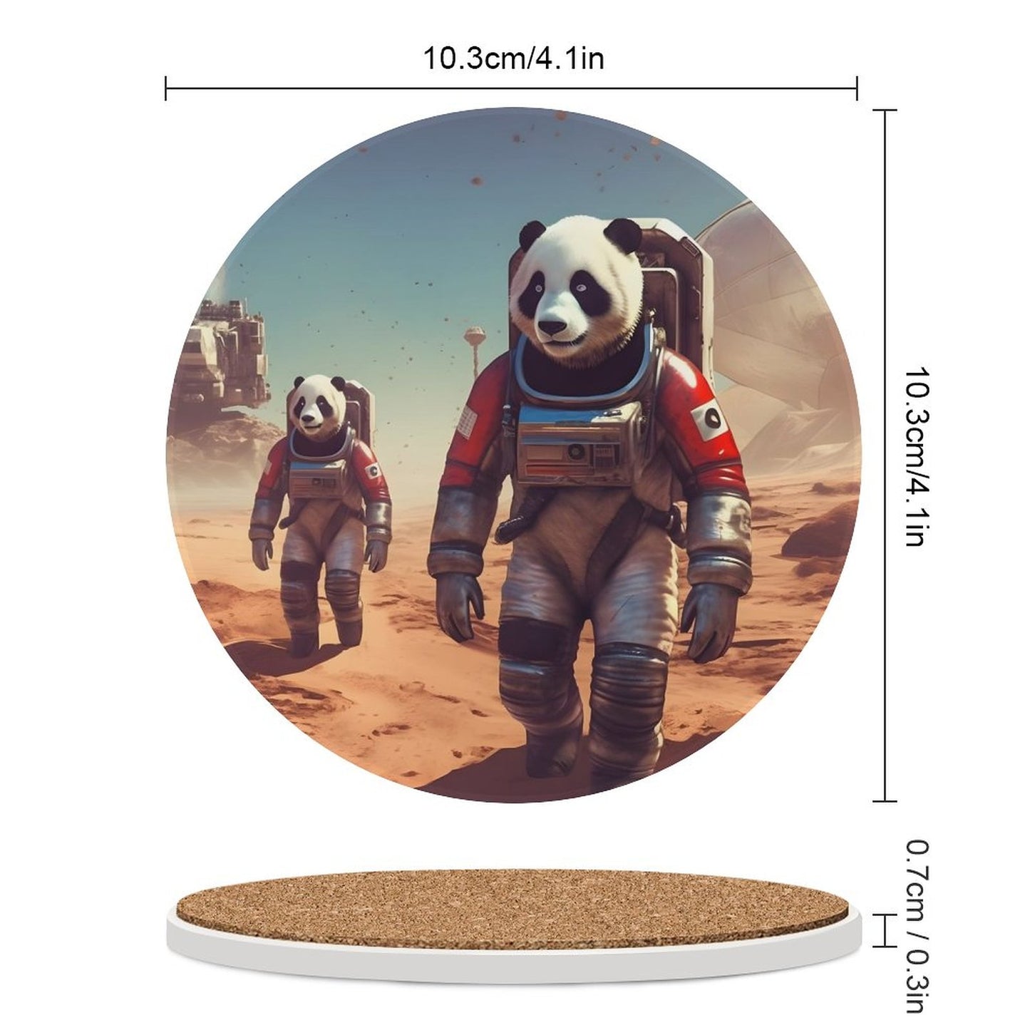 Ceramic Coasters (Round) SolarLab_Pandas_astronaut_walk_on_the_Mars_starship_Cyberpunk_f_fa1980bb-0343-4844-a352-fb0e5c8bf928 normal-online-PERSONAL DESIGN