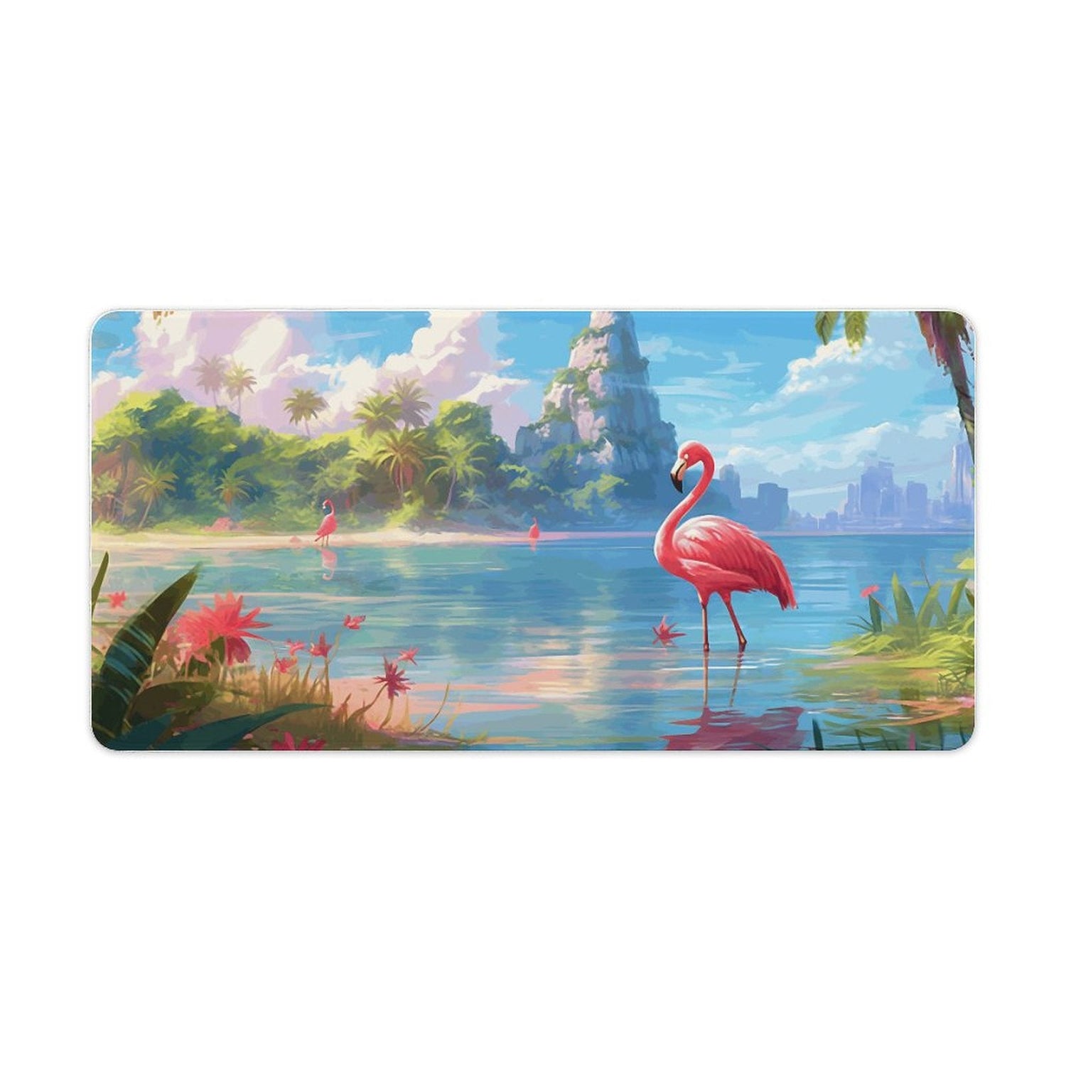 Desk Mat Overlock, Tropical Flamingos, DA04A14 - iTopMax