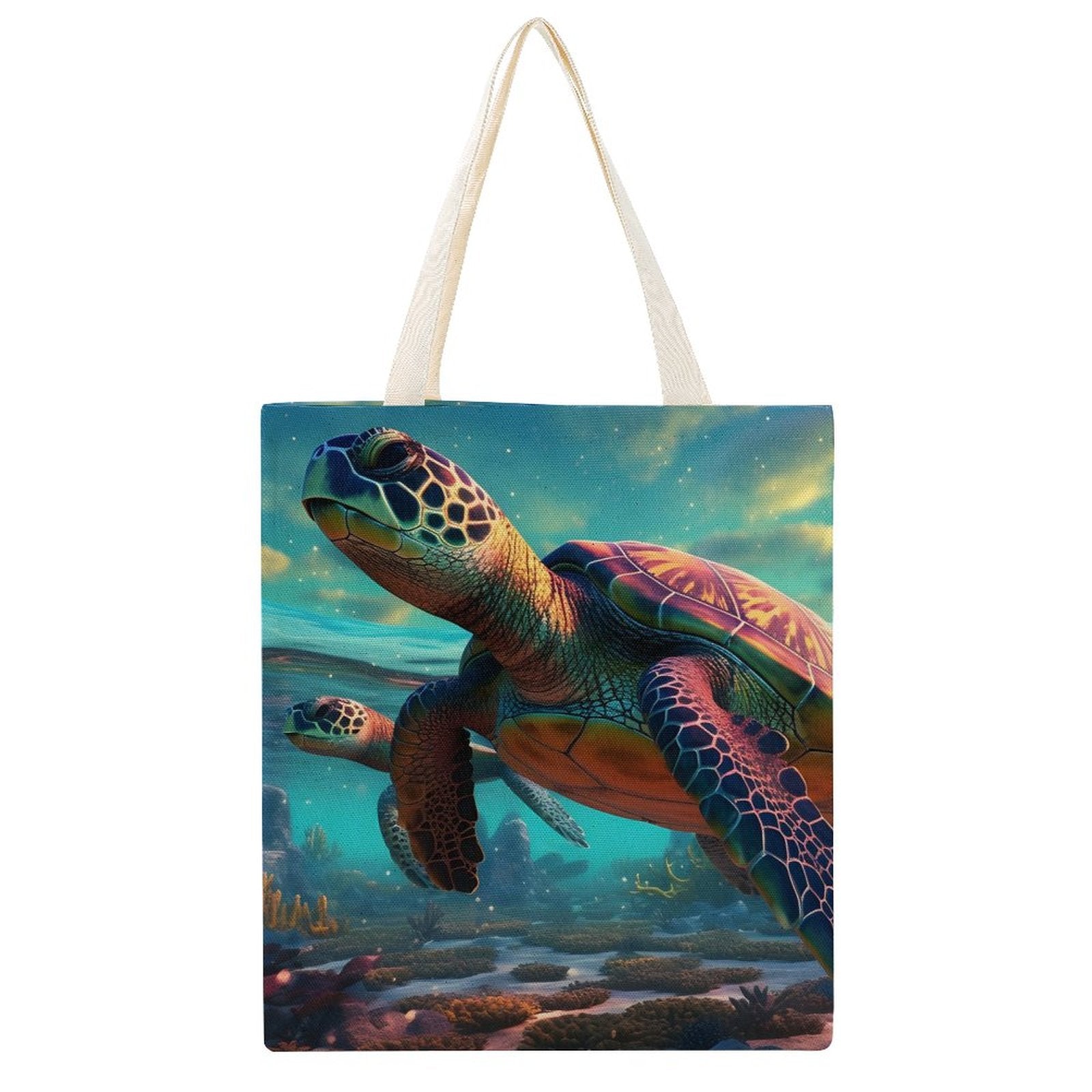 Canvas Tote Bag Double Side, Sea Turtles, B001A002 - iTopMax