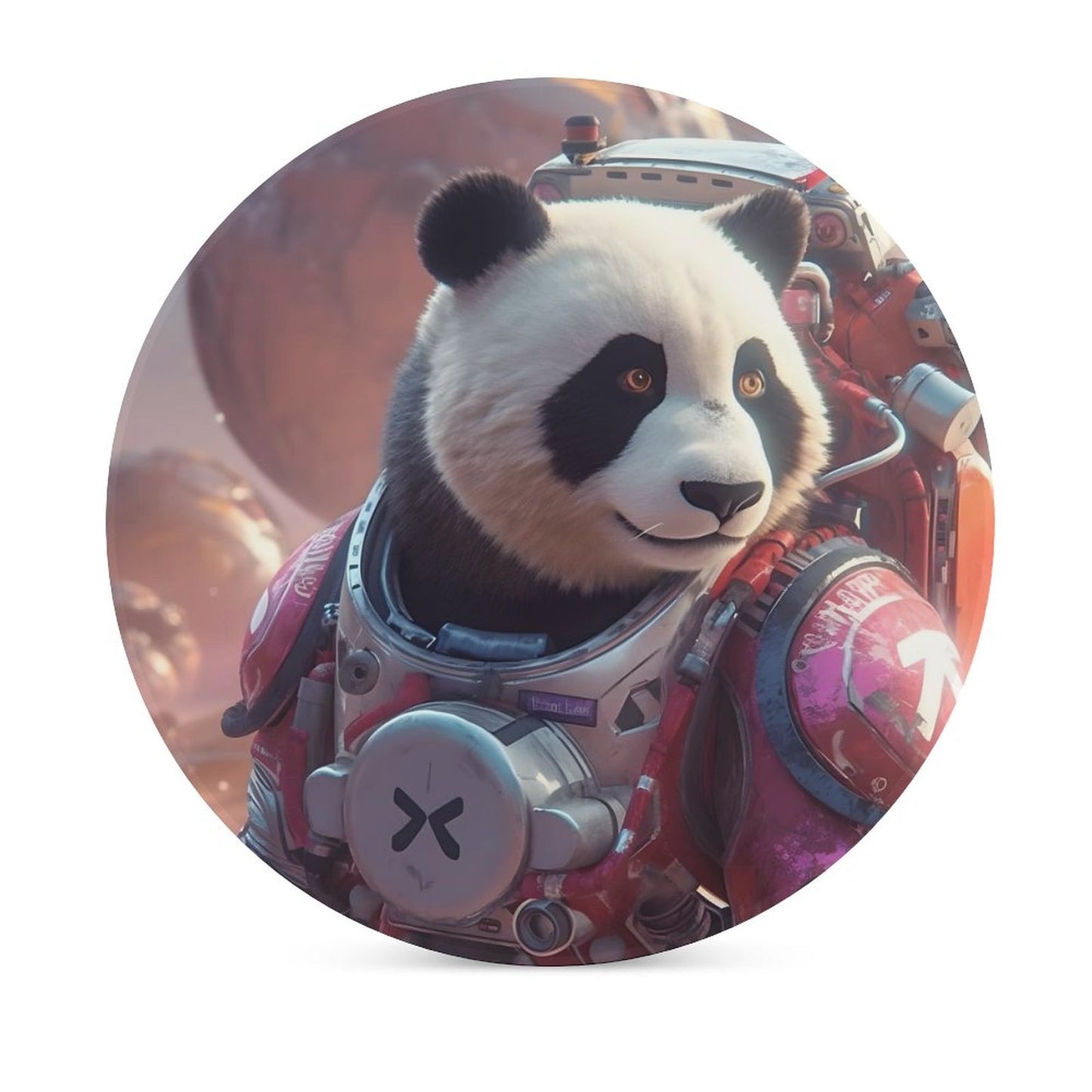 Ceramic Coasters (Round) SolarLab_a_Panda_astronaut_walk_on_the_Mars_spaceship_sci-fi_pu_44cd361c-32e6-49e9-b2c6-7ab2577bb9f1 normal-online-PERSONAL DESIGN