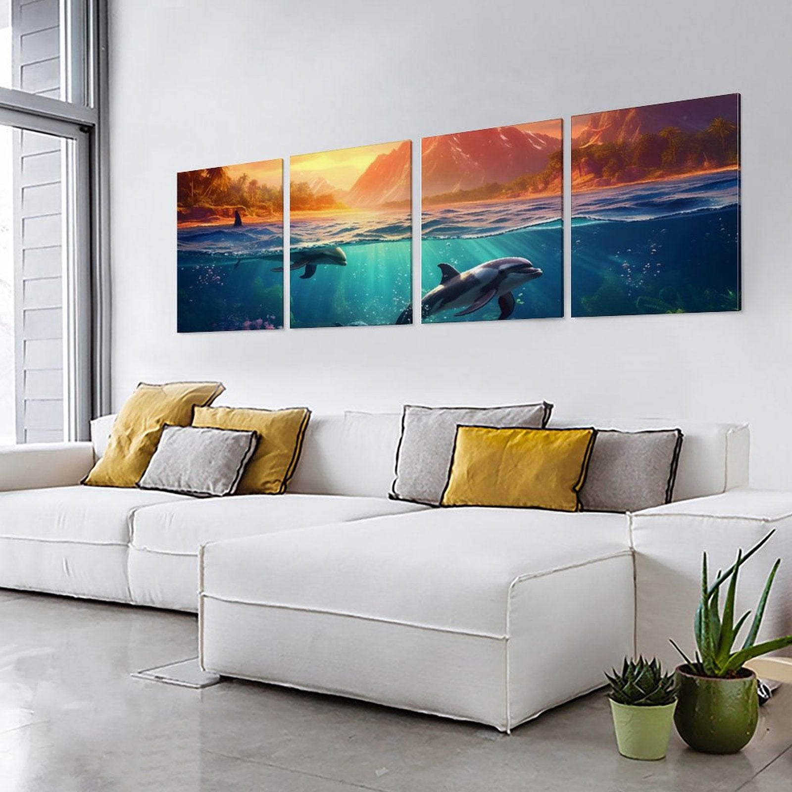 4 Panel Hanging Posters Vertical SolarLab_Dolphins_tropical_sea_island_sunlight_fantasy_hyper-de_f2db25c8-82f5-45d9-9ff2-698e69821ae5 normal-online-PERSONAL DESIGN