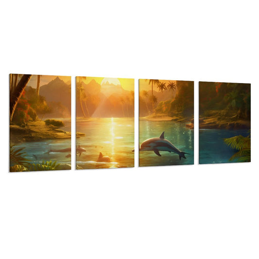 4 Panel Hanging Posters Vertical SolarLab_Dolphins_tropical_sea_island_sunlight_fantasy_stock_il_a1e3c590-502d-47a3-b8a0-58084a7f2d16 normal-online-PERSONAL DESIGN