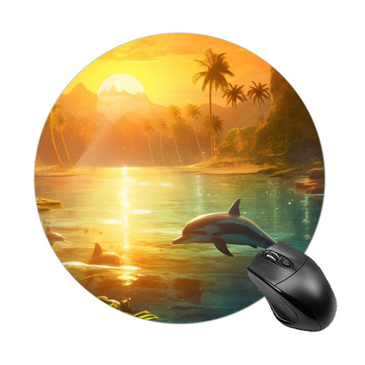 Mouse Pad SolarLab_Dolphins_tropical_sea_island_sunlight_fantasy_stock_il_a1e3c590-502d-47a3-b8a0-58084a7f2d16 Style-11 20*20cm normal-online-PERSONAL DESIGN