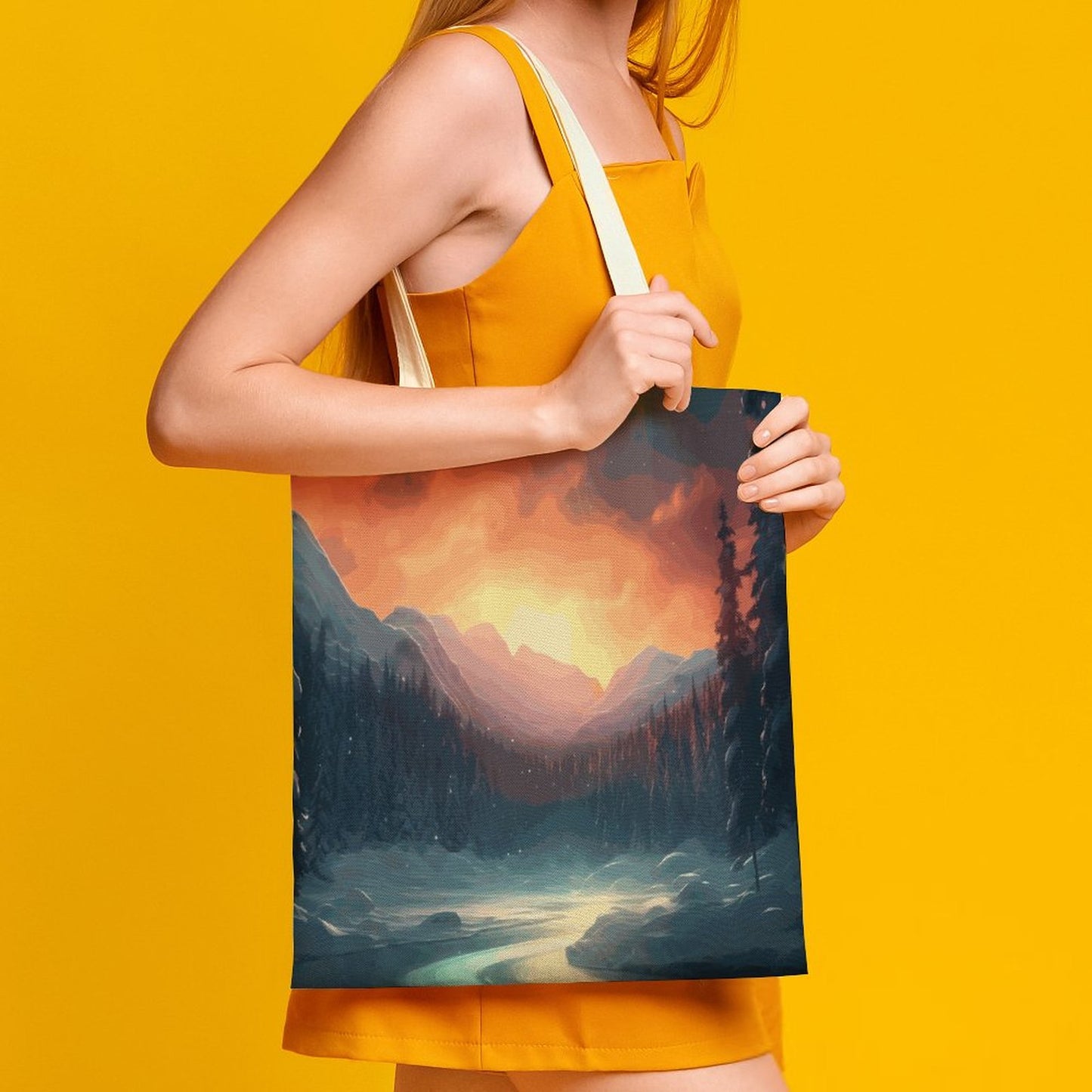 Canvas Tote Bag Double SolarLab_Norwegian_aurora_winter_mountains_forests_hyper-detail_569b47dc-9312-4b74-b052-f4d3b554921e Style-6 38×41cm normal-online-PERSONAL DESIGN