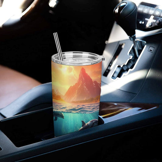 Car Cup Full Width Printed, Dolphins, CA01A01 - iTopMax