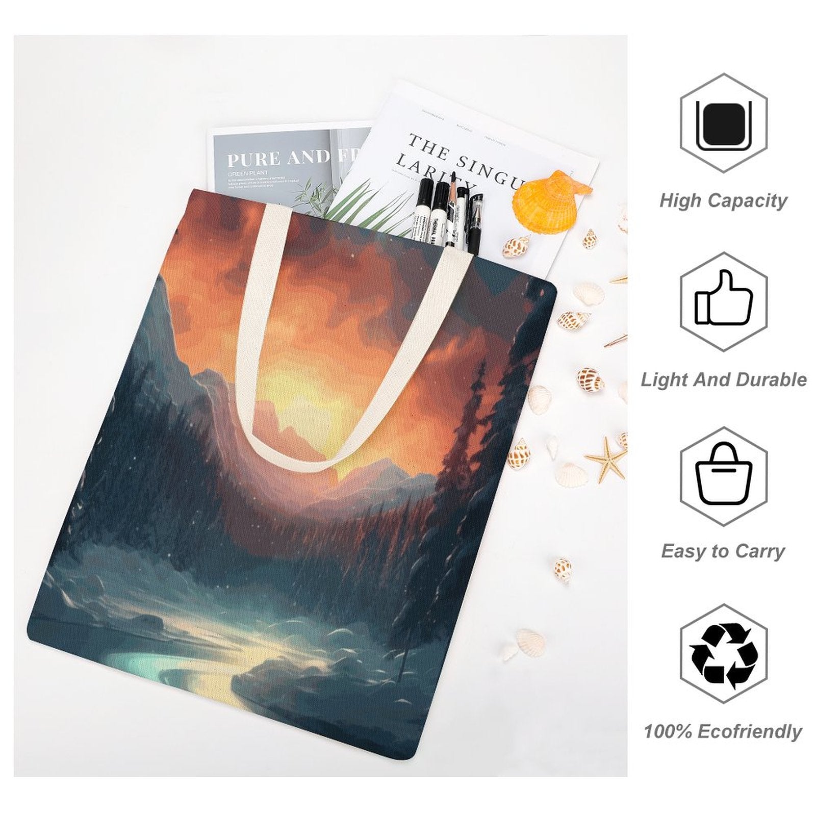 Canvas Tote Bag Double SolarLab_Norwegian_aurora_winter_mountains_forests_hyper-detail_569b47dc-9312-4b74-b052-f4d3b554921e Style-6 38×41cm normal-online-PERSONAL DESIGN