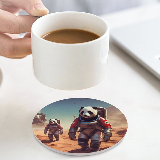 Ceramic Coasters (Round) SolarLab_Pandas_astronaut_walk_on_the_Mars_starship_Cyberpunk_f_fa1980bb-0343-4844-a352-fb0e5c8bf928 normal-online-PERSONAL DESIGN