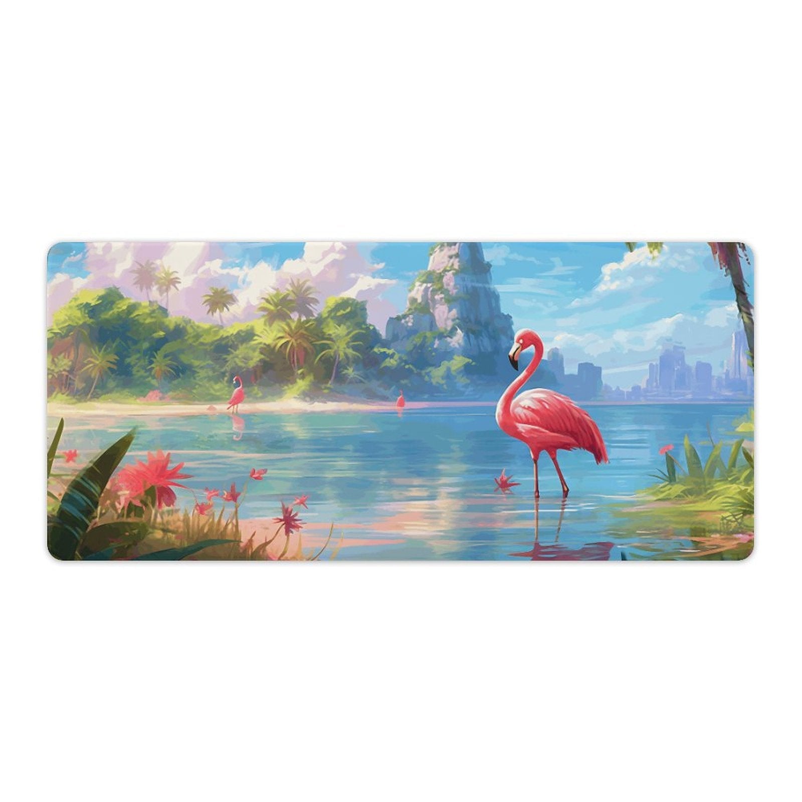 Desk Mat Overlock, Tropical Flamingos, DA04A14 - iTopMax