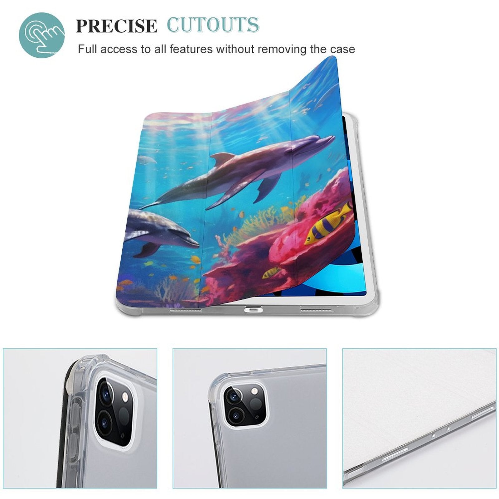 The Ipad Pen Slot Case SolarLab_Dolphins_tropical_sea_hyper-detail_high_resolution_8k_655814c8-b7f8-4c4c-9763-de92d9ff2f5d_ normal-online-PERSONAL DESIGN