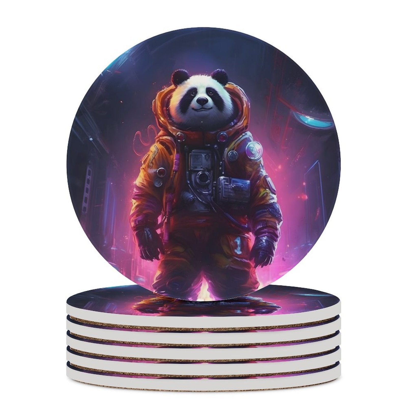 Ceramic Coasters (Round) SolarLab_a_Panda_astronaut_walk_on_the_space_rocket_Cyberpunk_f_bd49b382-4c08-4c53-8087-7c81eb7a4d30 normal-online-PERSONAL DESIGN