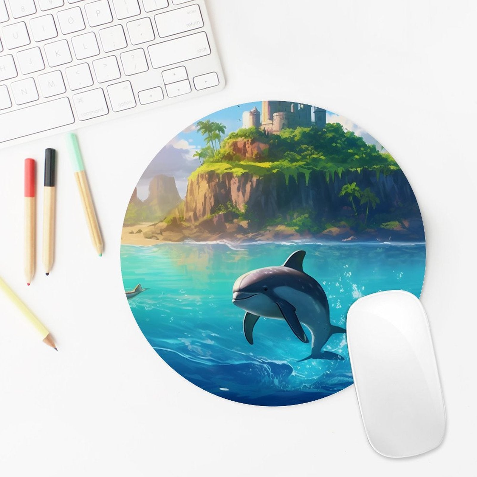 Mouse Pad SolarLab_Dolphins_tropical_sea_island_sunlight_fantasy_stock_il_fcec8005-dae5-4c03-8fbd-f778649c18b4 Style-10 20*20cm normal-online-PERSONAL DESIGN