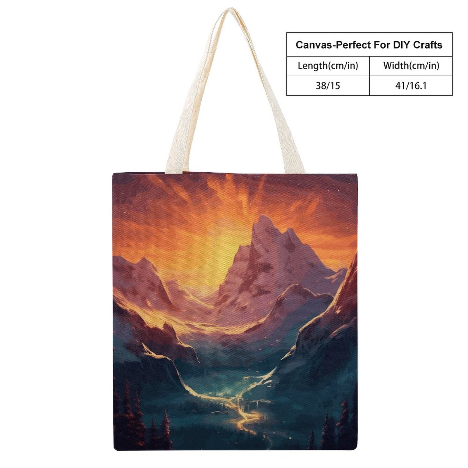 Canvas Tote Bag Double SolarLab_Norwegian_aurora_winter_mountains_forests_hyper-detail_a7427f32-3528-4890-abde-0738f38c252c Style-1 38×41cm normal-online-PERSONAL DESIGN