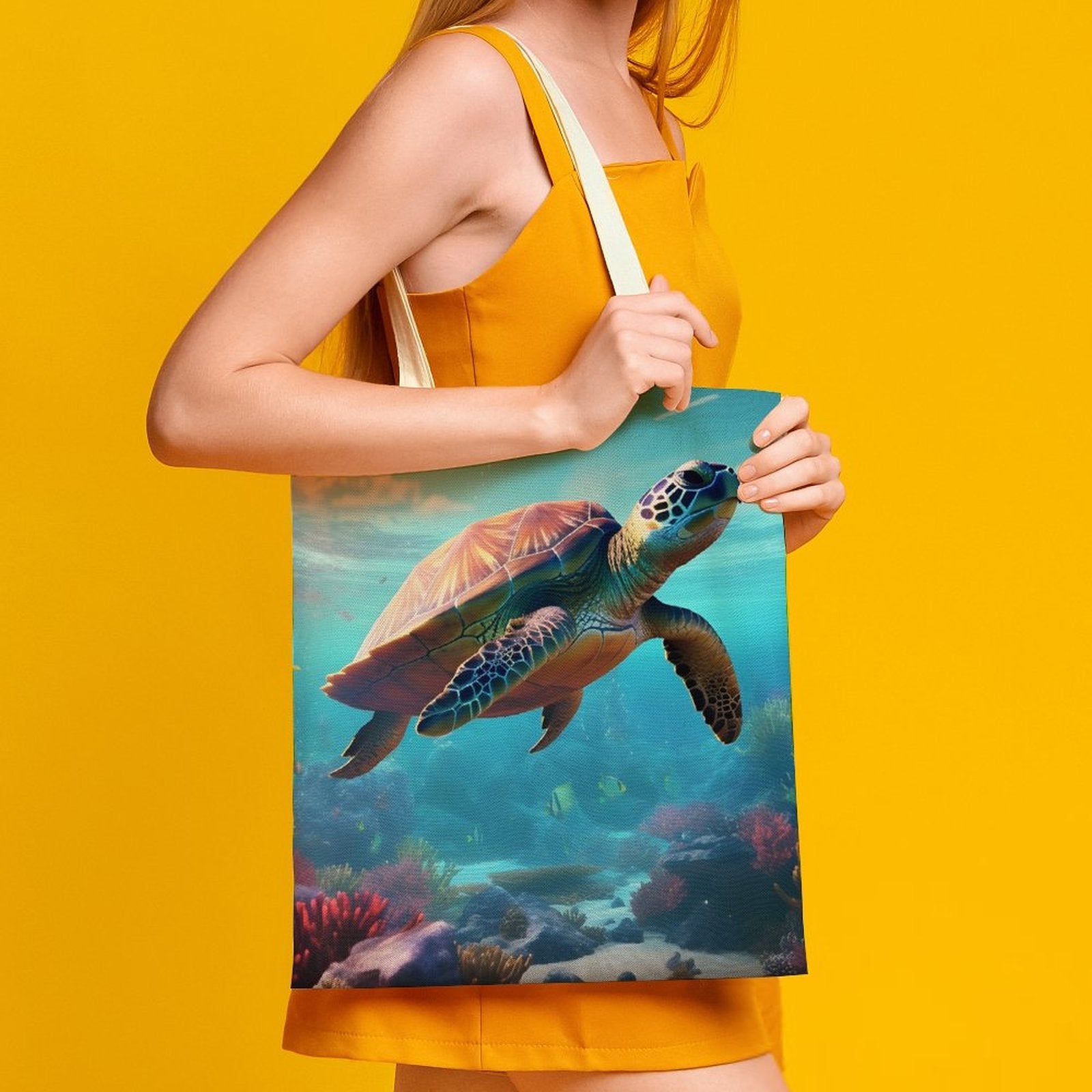 Canvas Tote Bag Double Side, Sea Turtles, B001A006 - iTopMax