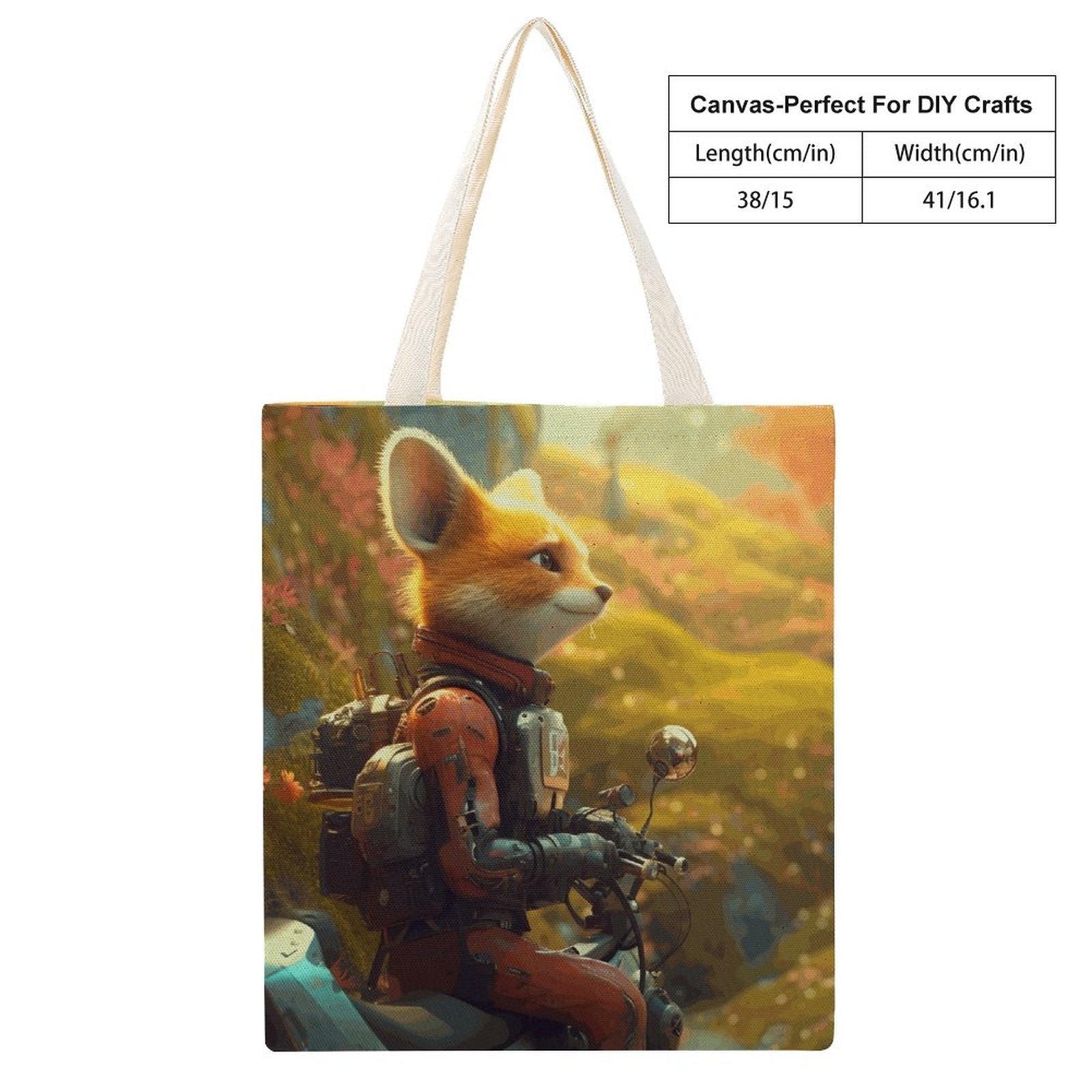 Canvas Tote Bag Double Fox_001 Style 38×41cm normal-online-PERSONAL DESIGN