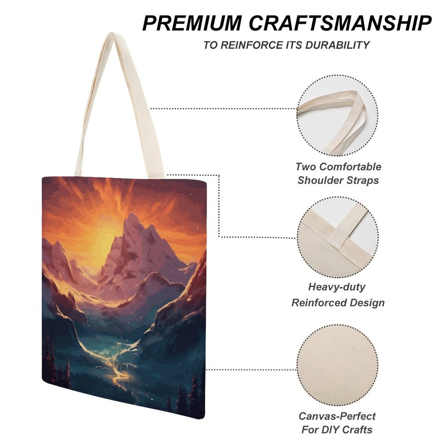 Canvas Tote Bag Double SolarLab_Norwegian_aurora_winter_mountains_forests_hyper-detail_a7427f32-3528-4890-abde-0738f38c252c Style-1 38×41cm normal-online-PERSONAL DESIGN