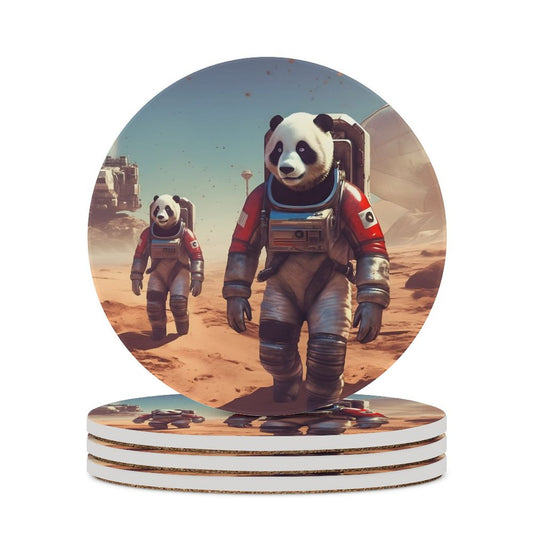Ceramic Coasters (Round) SolarLab_Pandas_astronaut_walk_on_the_Mars_starship_Cyberpunk_f_fa1980bb-0343-4844-a352-fb0e5c8bf928 normal-online-PERSONAL DESIGN