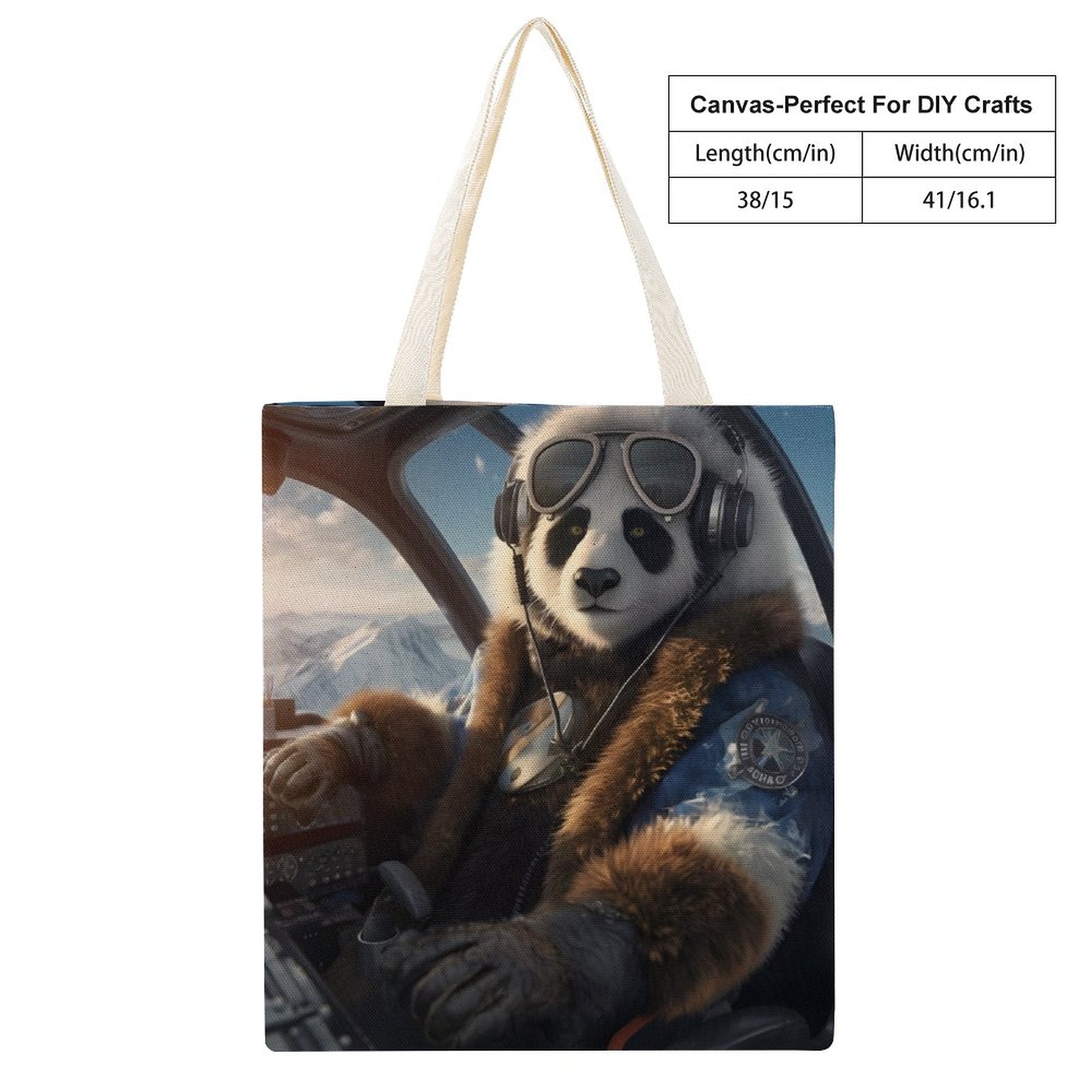 Canvas Tote Bag Double SolarLab_a_Panda_pilot_drive_a_private_jet_in_the_sky_on_the_Ar_7cf22f23-856b-4da9-bba0-8b0a5e4c403b Style-7 38×41cm normal-online-PERSONAL DESIGN