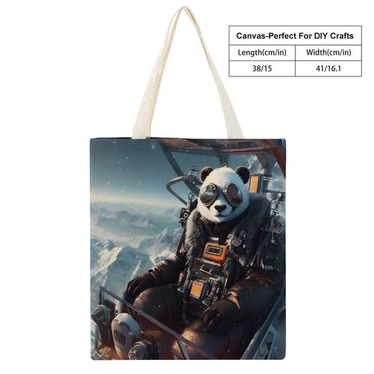 Canvas Tote Bag Double SolarLab_a_Panda_pilot_drive_a_super_helicopter_in_the_sky_on_s_5deac0d9-9f06-4c66-8e7d-b1badc4aba40 Style-3 38×41cm normal-online-PERSONAL DESIGN