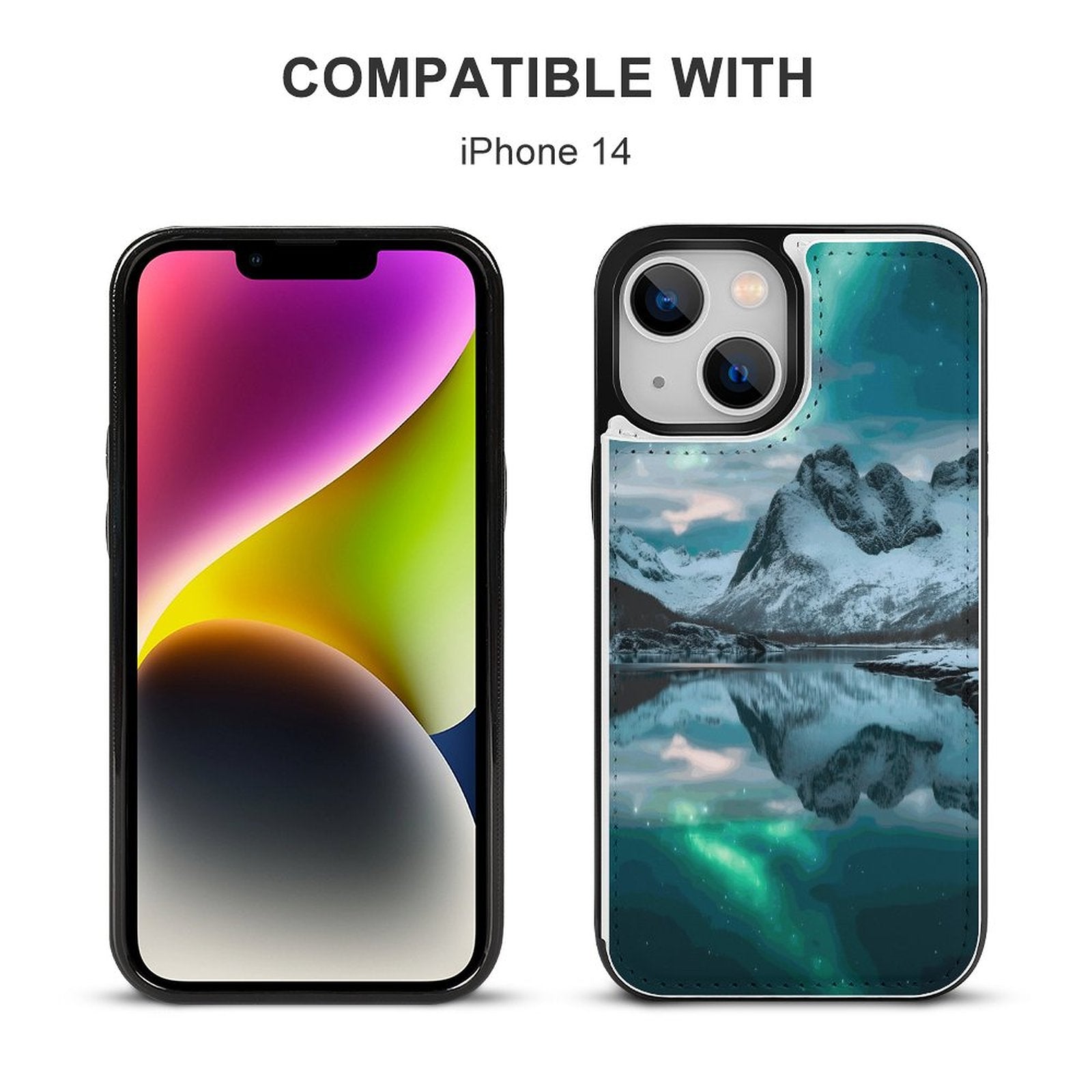 Mobile Phone Case for Apple IPhone 14 SolarLab_Norwegian_aurora_winter_mountains_forests_lake_hyper-d_2b797c5c-a847-440b-ba22-5bdd5b69435c normal-online-PERSONAL DESIGN