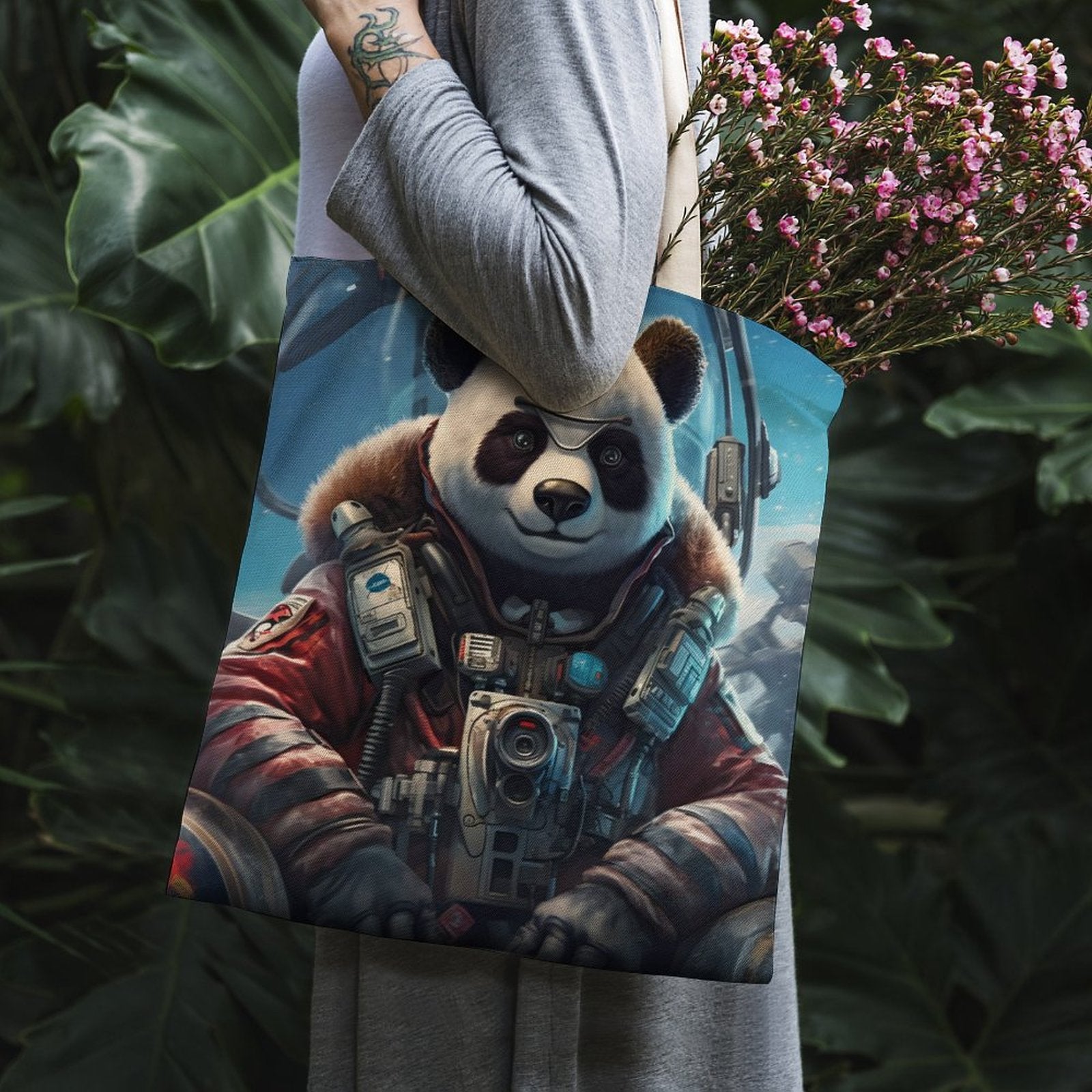 Canvas Tote Bag Double SolarLab_a_Panda_pilot_drive_a_helicopter_in_the_sky_on_the_Arc_a8ab979d-e58e-4576-97ea-6a337e5898a2 Style-8 38×41cm normal-online-PERSONAL DESIGN