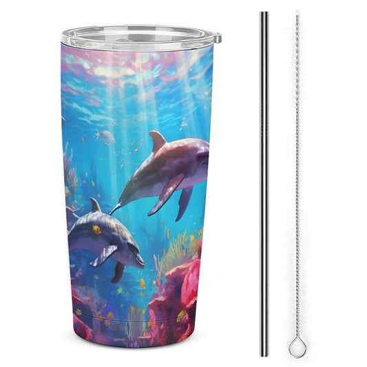 Car Cup Full Width Printed, Dolphins, CA01A02 - iTopMax