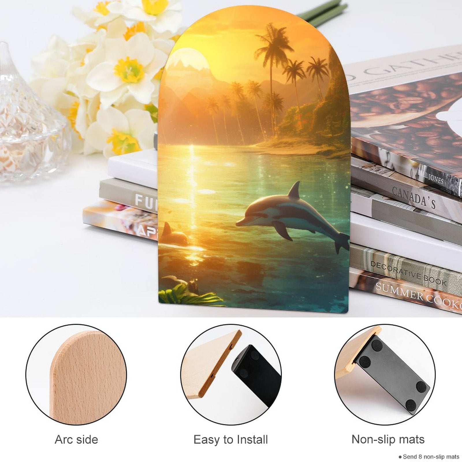Bookends SolarLab_Dolphins_tropical_sea_island_sunlight_fantasy_stock_il_a1e3c590-502d-47a3-b8a0-58084a7f2d16 Style-11 One Size normal-online-PERSONAL DESIGN