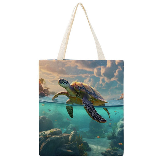 Canvas Tote Bag Double Side, Sea Turtles, B001A001 - iTopMax