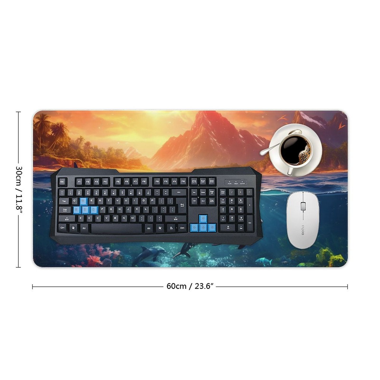 Desk Mat SolarLab_Dolphins_tropical_sea_island_sunlight_fantasy_hyper-de_f2db25c8-82f5-45d9-9ff2-698e69821ae5 normal-online-PERSONAL DESIGN