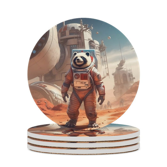 Ceramic Coasters (Round) SolarLab_a_Panda_astronaut_walk_on_the_Mars_starship_Cyberpunk__59fd3da3-8403-456b-9fa2-da871549cf0d normal-online-PERSONAL DESIGN