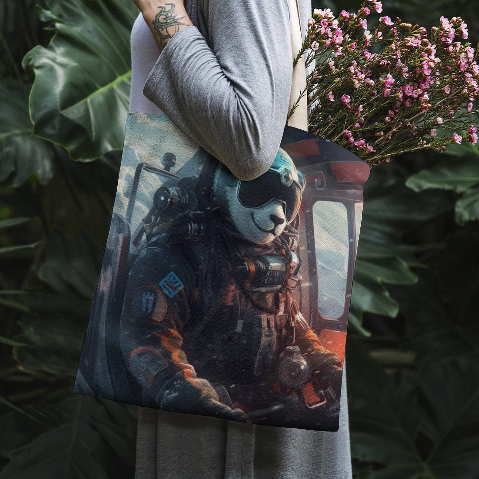 Canvas Tote Bag Double SolarLab_a_Panda_pilot_drive_a_helicopter_in_the_sky_on_snow_mo_7c52d825-1d27-443b-a9d1-f87548d85684 Style-15 38×41cm normal-online-PERSONAL DESIGN