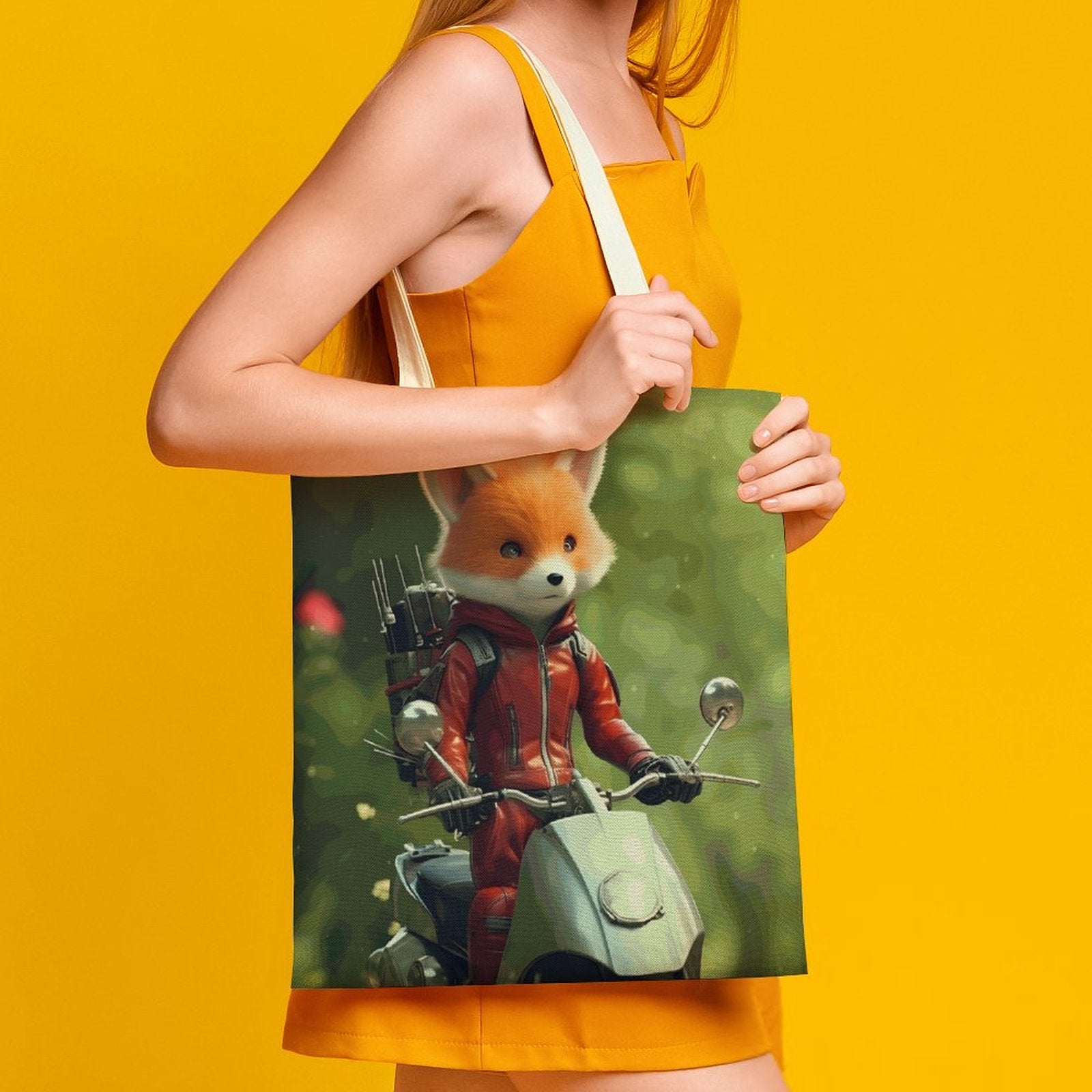 Canvas Tote Bag Double Fox_002 Style 38×41cm normal-online-PERSONAL DESIGN
